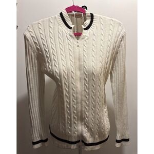 Meg Allen A Liz Claiborne Co. Size 8/10 M Cardigans With Zipper White 38" X 24"